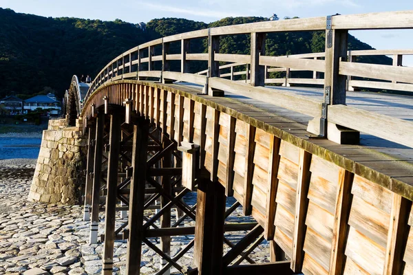 Kintai Híd Kintaikyo Híres Ívhíd Brocade Sash Bridge Panoráma Iwakuni — Stock Fotó