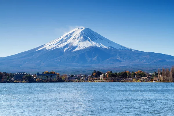 Φθινοπωρινή Περίοδος Και Βουνό Fuji Κόκκινα Φύλλα Στη Λίμνη Kawaguchiko — Φωτογραφία Αρχείου