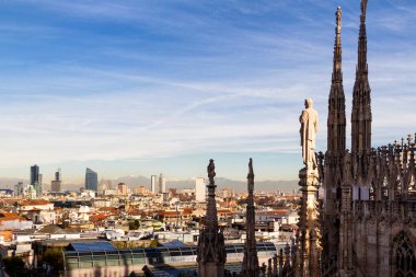 Görüntü Milano Katedrali 'nden (Duomo). Milan, İtalya
