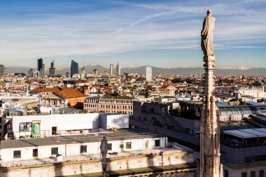 Görüntü Milano Katedrali 'nden (Duomo). Milan, İtalya