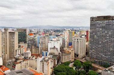Sao Paulo 'nun gökyüzü manzarası, Brezilya.