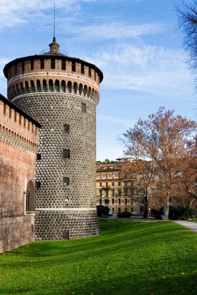 Sforza Castle Bygning Milano - Stock-foto