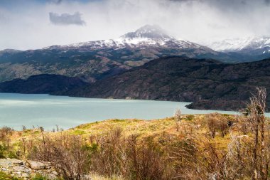 Patagonya, Şili 'deki Şilili Torres del Paine Milli Parkı Panoraması