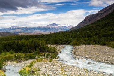 Patagonya, Şili 'deki Şilili Torres del Paine Milli Parkı Panoraması