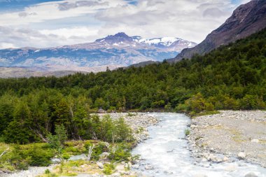 Patagonya, Şili 'deki Şilili Torres del Paine Milli Parkı Panoraması