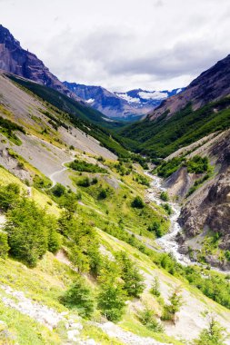 Patagonya, Şili 'deki Şilili Torres del Paine Milli Parkı Panoraması