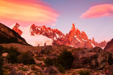 Cerro Torre zirvesi, Los Glaciares Ulusal Parkı, El Chalten, Patagonya, Arjantin