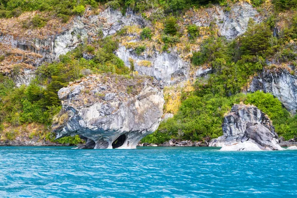 Unieke Marmeren Grotten Capillas Del Marmol Generaal Carrera Meer Ook — Stockfoto