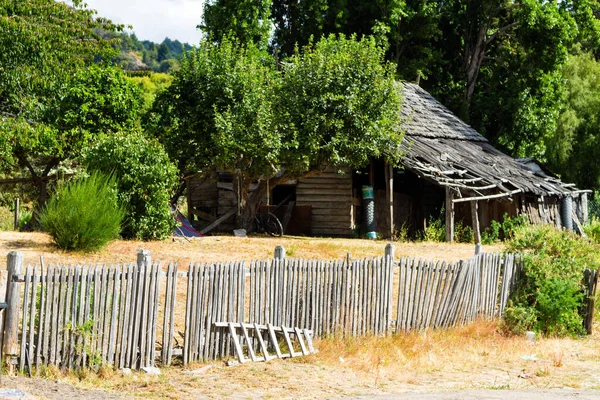 Ancien Bâtiment Bois Altéré Sur Une Ferme Carretera Austral Patagonie — Photo