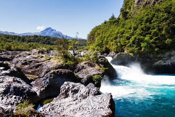 Saltos Del Petrohue Waterfalls Volcano Osorno National Park Vicente Perez — Stock Photo, Image