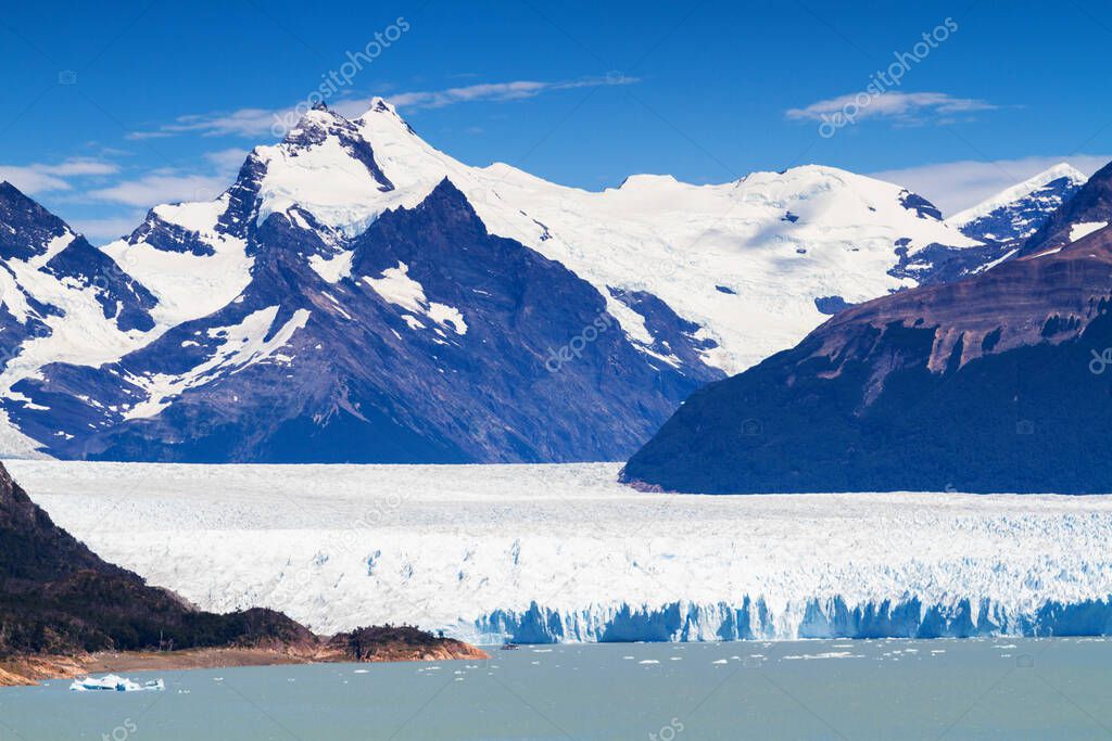 Perito Moreno glacier in Patagonia, Argentina. Los Glaciares National Park in the Santa Cruz province, Argentina. It is one of the most important tourist attractions in the Argentine Patagonia