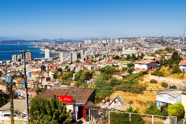 Edifícios Coloridos Nas Colinas Cidade Patrimônio Mundial Unesco Valparaíso Chile — Fotografia de Stock