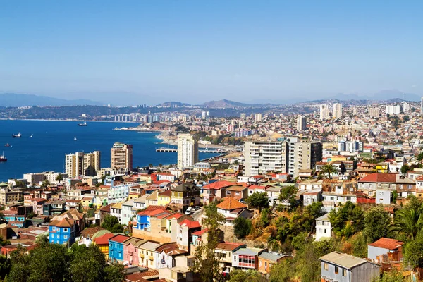 Coloridos Edificios Las Colinas Ciudad Patrimonio Humanidad Valparaíso Chile Vista —  Fotos de Stock