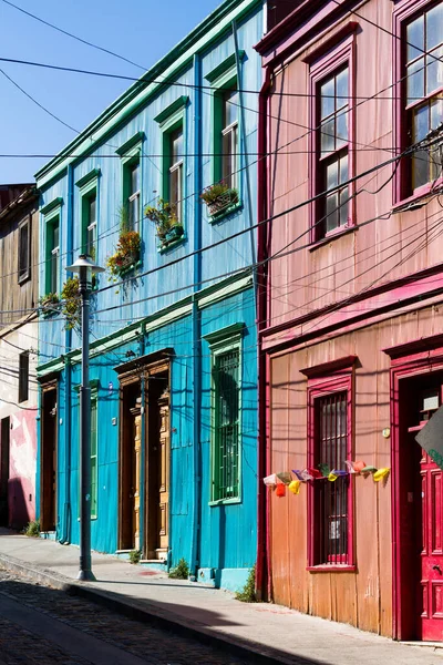 Valparaiso Chile Fevereiro 2016 Edifícios Coloridos Nas Colinas Cidade Patrimônio — Fotografia de Stock