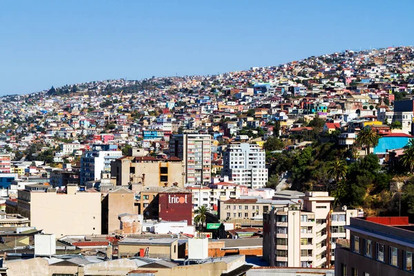 Красочные Здания Холмах Города Всемирного Наследия Юнеско Вальпараисо Чили — стоковое фото
