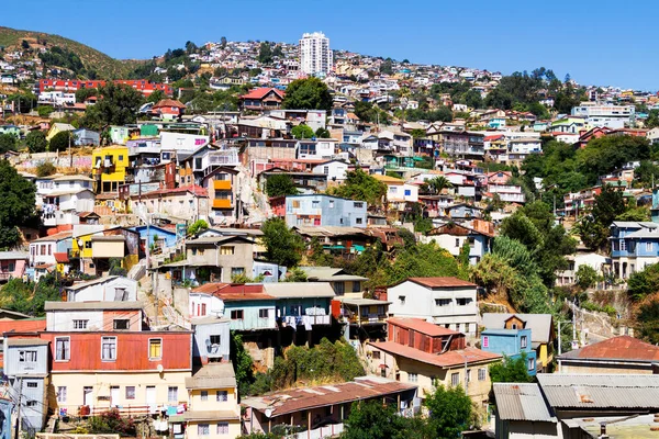 Bâtiments Colorés Sur Les Collines Ville Valparaiso Patrimoine Mondial Unesco — Photo