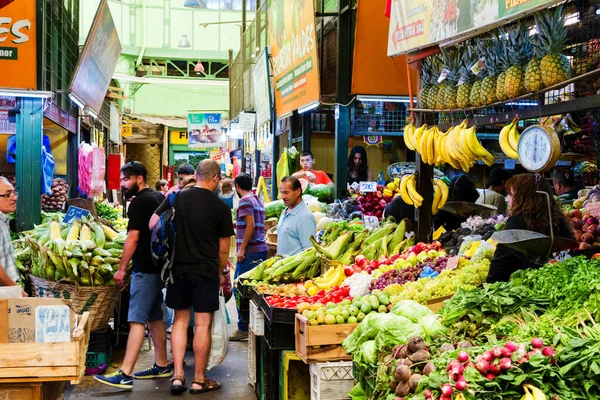 Valparaiso Chile Febrero 2016 Colorido Puesto Frutas Frescas Tradicional Mercado —  Fotos de Stock