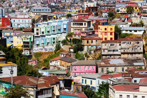 Valparaiso Chile Febrero 2016 Coloridos Edificios Las Colinas Valparaíso Chile — Foto de Stock