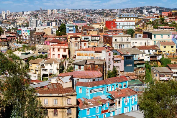 Coloridos Edificios Las Colinas Valparaíso Ciudad Declarada Patrimonio Humanidad Por —  Fotos de Stock