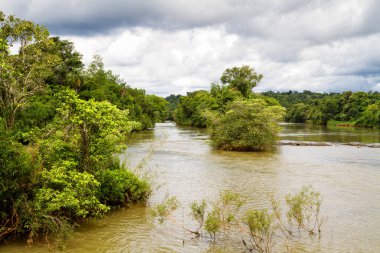 Iguazu Şelalesi 'nin güzel manzarası, Peurto Iguazu, Arjantin