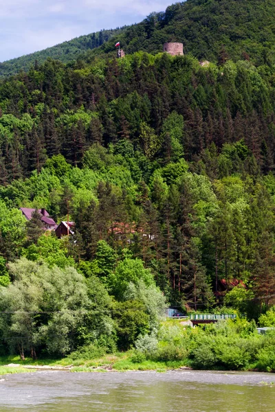 Widok Polskie Miasto Rytro Beskidów Beskid Sadecki Beskid Sadecki Jest — Zdjęcie stockowe