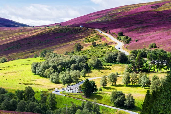 Malebná Silnice Skotské Vysočině Národní Park Cairngorms Poblíž Lyžařského Střediska — Stock fotografie