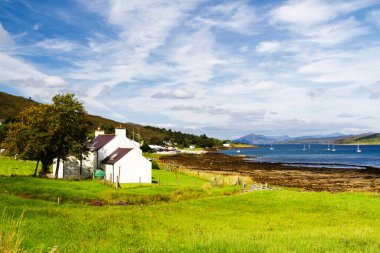 Skye Adası 'nın havadan görüntüsü, İskoçya, İngiltere