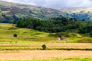 Trossachs dağları ve geçidi, Lochaber, İskoçya, İskoçya 'daki panoramik manzara. Büyük Britanya, İngiltere