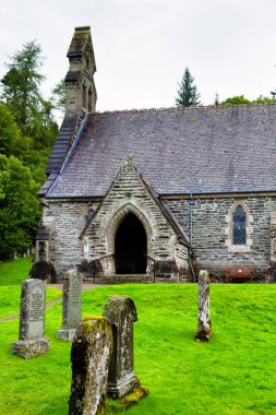 Tarihi Balquhidder mezarlığı, ünlü İskoç halk kahramanı Rob Roy MacGregor 'un ebedi istirahatgahı. İskoçya, Birleşik Krallık