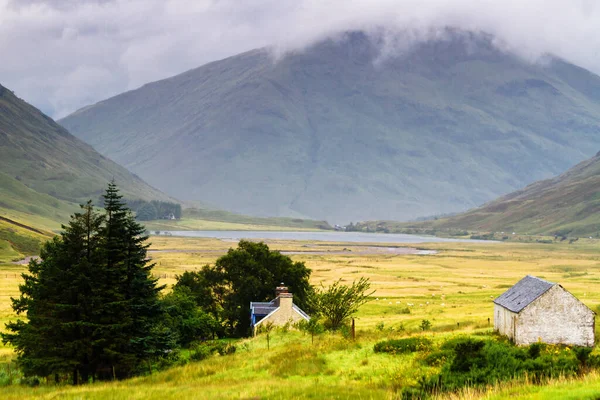 Glencoe Eller Glen Coe Bergen Och Passera Panoramautsikt Landskap Lochaber — Stockfoto