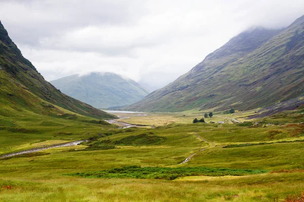 Glencoe Glen Coe Mountains Pass Panoramic View Landscape Lochaber Scottish — Stock Photo, Image
