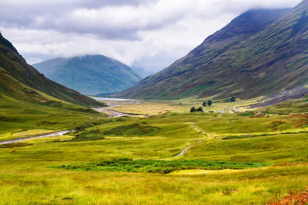 Glencoe Glen Coe Bergen Pas Panoramisch Uitzicht Landschap Lochaber Schotse — Stockfoto