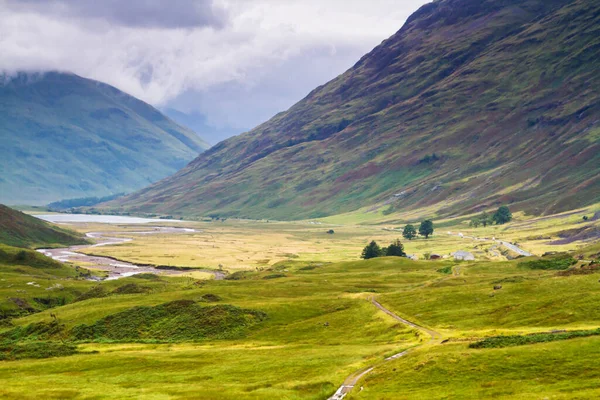 Glencoe Glen Coe Mountains Pass Panoramic View Landscape Lochaber Scottish — Stock Photo, Image