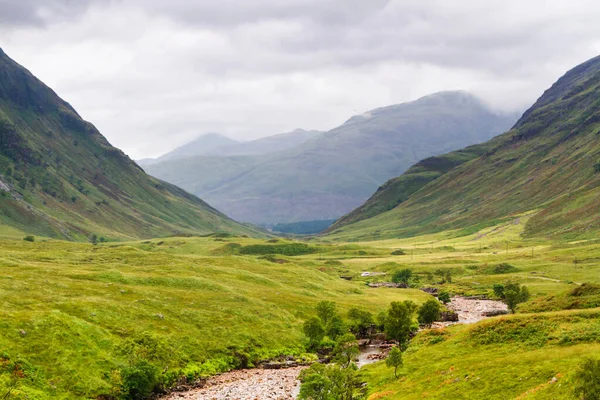 Glencoe Або Glen Coe Glen Etive Valley Панорамний Краєвид Лохабер — стокове фото