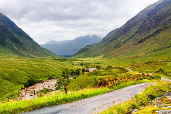 Glencoe Glen Coe Glen Etive Valley Panoramic View Landscape Lochaber — Stock Photo, Image