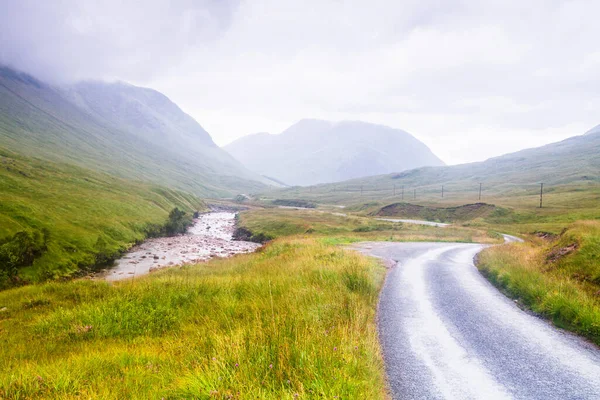 Glencoe Glen Coe Glen Etive Valley Panoramic Landscape Lochaber Scottish — 图库照片