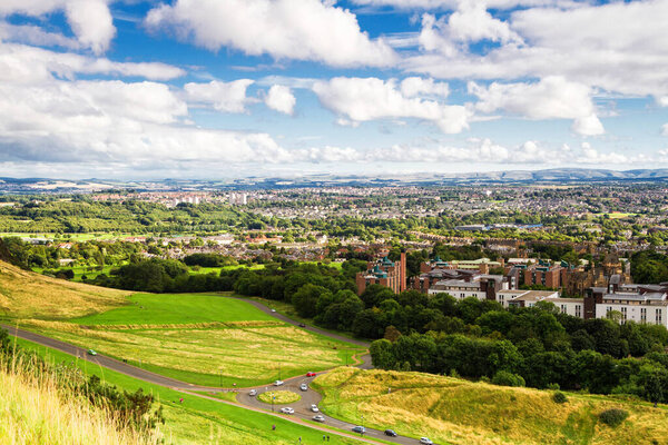 Panoramic view of Edinburgh - the capital of Scotland taken from Calton Hill and Arthur's Seat. UK