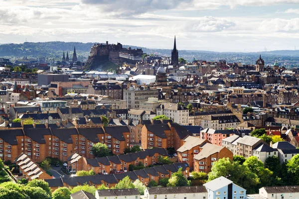 Panoramiczny Widok Edynburg Stolicę Szkocji Calton Hill Arthur Seat Zjednoczone — Zdjęcie stockowe