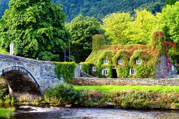 Pont Fawr Célèbre Pont Médiéval Pierre Traversant Rivière Conwy Construit — Photo