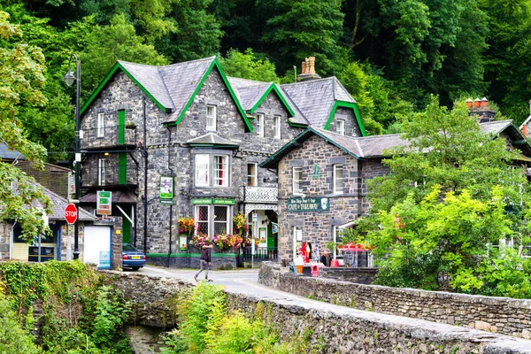 Betws Coed Wales August 2017 Rumah Batu Tua Oleh Desa — Stok Foto