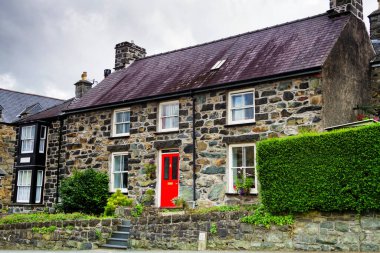 Snowdonia Ulusal Parkı 'ndaki eski taş ev, Galler, Birleşik Krallık