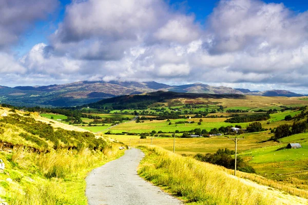 Road View Mountains Snowdonia National Park North Wales United Kingdom — Stock Photo, Image