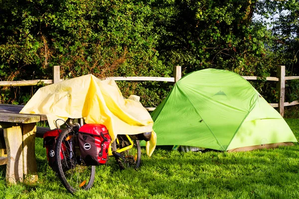 Conwy Wales August 2016 Cykel Med Panniers Parkerade Vid Vägen — Stockfoto