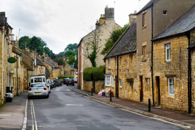 CHIPPING CAMPDEN, İngiltere - 4 Eylül 2016: Cotswolds 'daki eski tarz Chipping Campden şehri Olağanüstü Güzelliğin Alanı (AONB), İngiltere, Birleşik Krallık, Avrupa