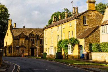 CHIPPING CAMPDEN, İngiltere - 4 Eylül 2016: Cotswolds 'daki eski tarz Chipping Campden şehri Olağanüstü Güzelliğin Alanı (AONB), İngiltere, Birleşik Krallık, Avrupa