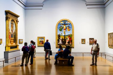 LONDON, İngiltere - 9 Eylül 2016: British National Gallery, Londra, Birleşik Krallık.