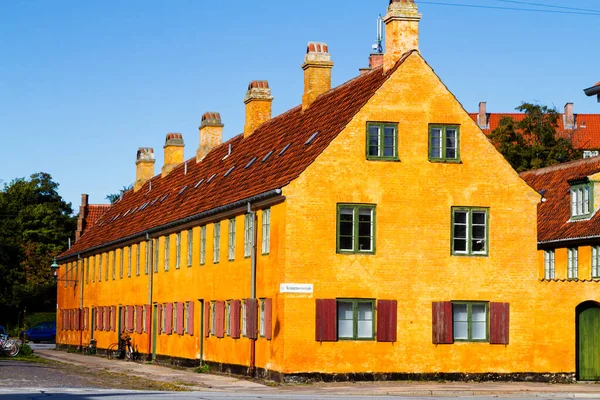 Copenhagen Denmark Ekim 2016 Nyboder Şirin Sarı Evleri Kopenhag Ortaçağ — Stok fotoğraf