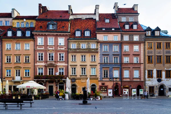 Warsaw Lengyelország Október 2016 Gyönyörű Bérházak Utcán Nowomiejska Utcán Freta — Stock Fotó