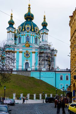 KIEV, UKRAINE - 12 Kasım 2016: Kiev, Ukrayna 'daki Saint Andrew Katedrali