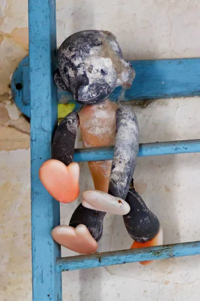 Broken Doll Chernobyl Pripyat School Kindergarten Left Nuclear Power Plant — Stock Photo, Image